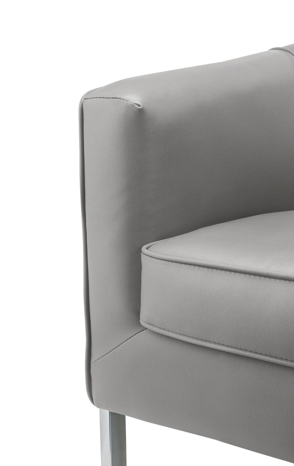 HomeRoots 31" Contemporary Gray and White Fabric Arm Chair – Stylish Accent Seating for Modern Interiors 318875