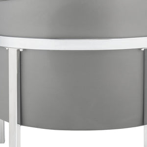 HomeRoots 31" Contemporary Gray and White Fabric Arm Chair – Stylish Accent Seating for Modern Interiors 318875