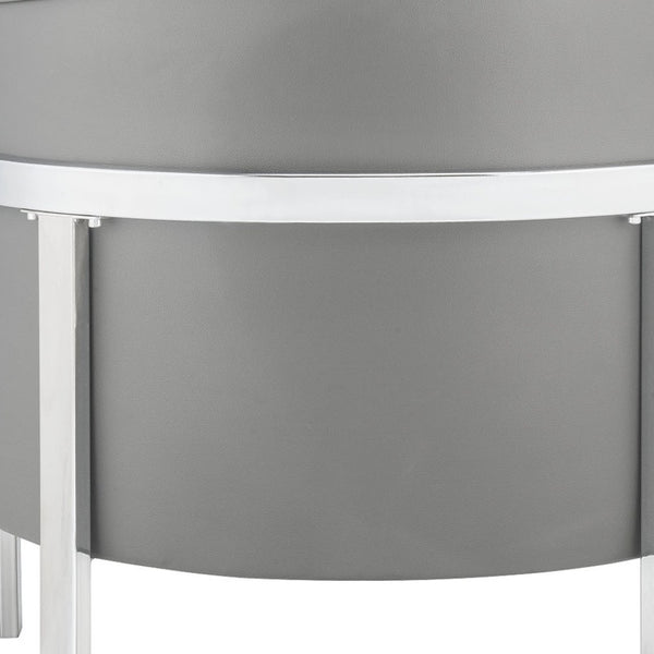 HomeRoots 31" Contemporary Gray and White Fabric Arm Chair – Stylish Accent Seating for Modern Interiors 318875