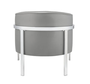 HomeRoots 31" Contemporary Gray and White Fabric Arm Chair – Stylish Accent Seating for Modern Interiors 318875