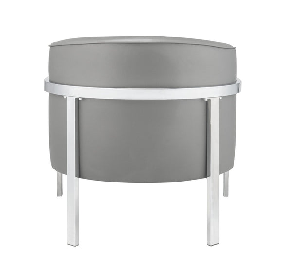 HomeRoots 31" Contemporary Gray and White Fabric Arm Chair – Stylish Accent Seating for Modern Interiors 318875