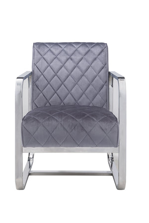 Homeroots 24" X 31" X 34" Grey Accent Chair   318876