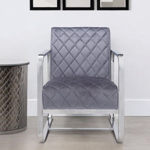 Homeroots 24" X 31" X 34" Grey Accent Chair   318876