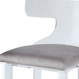 HomeRoots 20" Gray Velvet Side Chair - Elegant Modern Accent Seating with Plush Comfort & Durable Design 318880