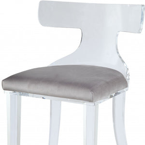 HomeRoots 20" Gray Velvet Side Chair - Elegant Modern Accent Seating with Plush Comfort & Durable Design 318880