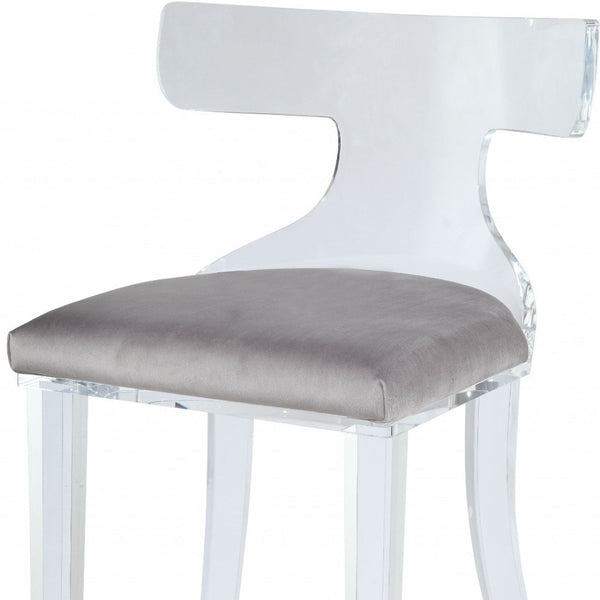 HomeRoots 20" Gray Velvet Side Chair - Elegant Modern Accent Seating with Plush Comfort & Durable Design 318880