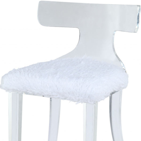 HomeRoots 20" Chic White Faux Fur Side Chair – Modern Comfort for Living Rooms, Bedrooms & Home Offices 318882