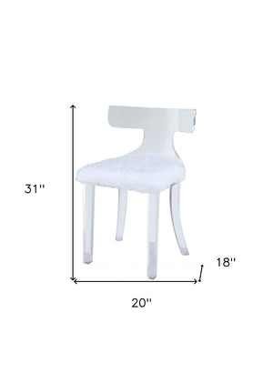 HomeRoots 20" Chic White Faux Fur Side Chair – Modern Comfort for Living Rooms, Bedrooms & Home Offices 318882
