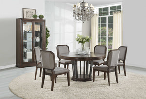 Homeroots Set Of Two Gray And Brown Upholstered Fabric Dining Side Chairs  Wood 318896