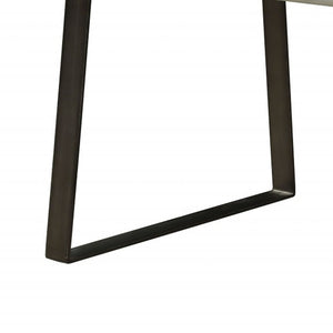 Homeroots 78" Silver And Gray Aluminum And Metal Sled Base Dining Table   318910