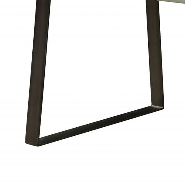 Homeroots 78" Silver And Gray Aluminum And Metal Sled Base Dining Table   318910