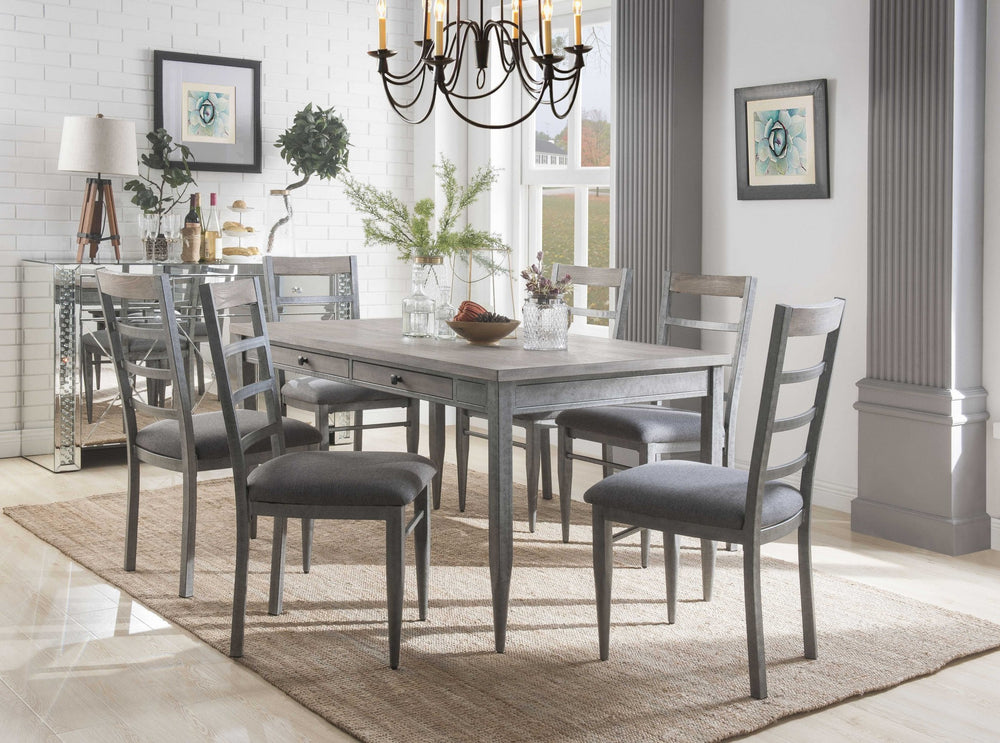 Homeroots 60" X 36" X 30" Gray Oak And Antique Gray Dining Table  Mdf 318916