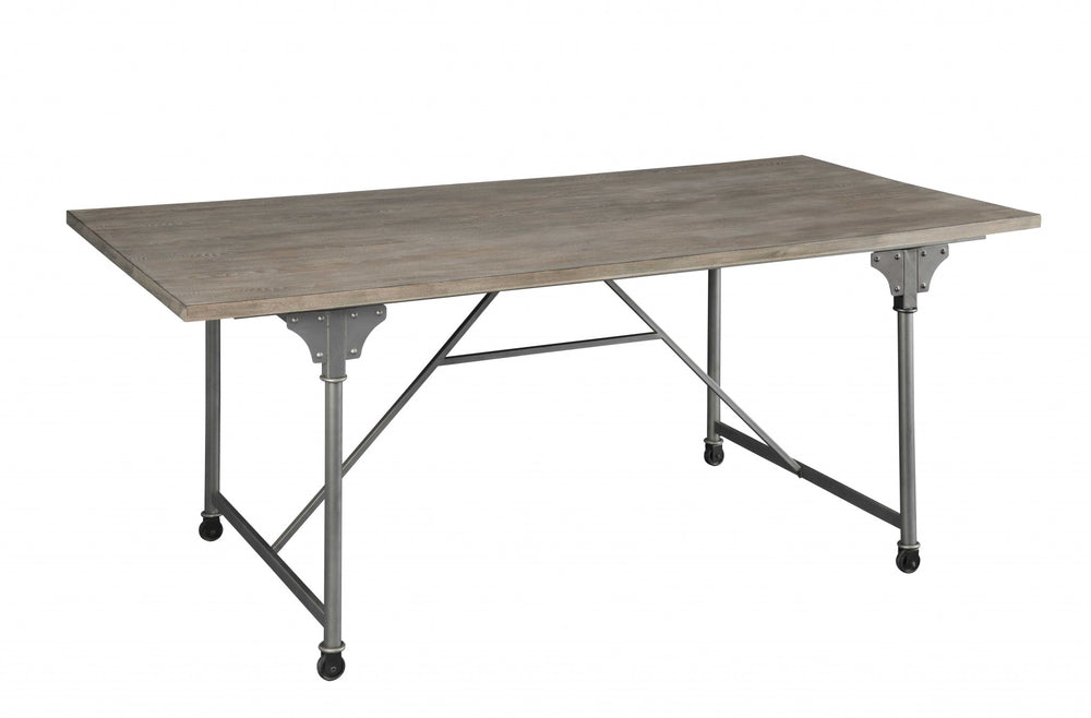 Homeroots 72" X 36" X 30" Gray Oak And Sandy Gray Dining Table  Mdf 318918