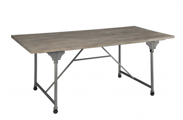 Homeroots 72" X 36" X 30" Gray Oak And Sandy Gray Dining Table  Mdf 318918