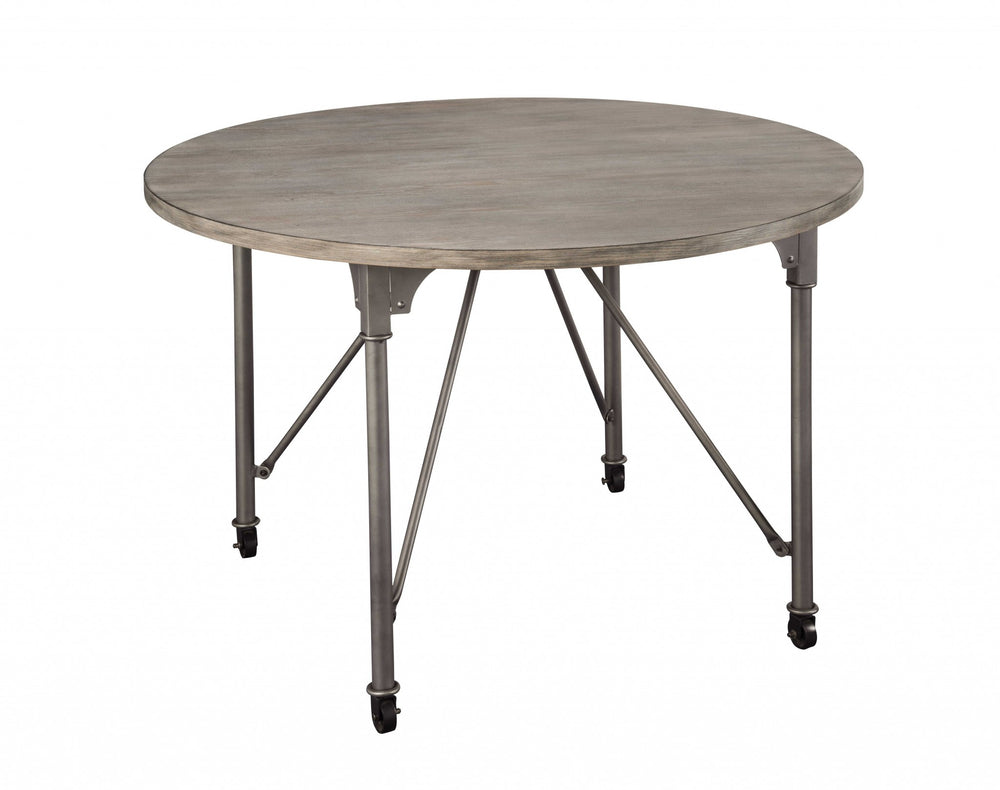 Homeroots 45" X 45" X 30" Gray Oak And Sandy Gray Dining Table  Mdf 318920