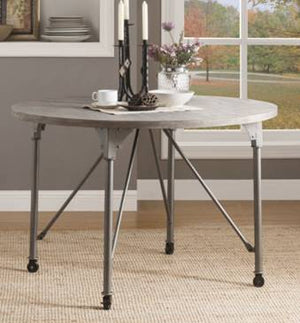 Homeroots 45" X 45" X 30" Gray Oak And Sandy Gray Dining Table  Mdf 318920