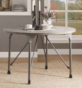 Homeroots 45" X 45" X 30" Gray Oak And Sandy Gray Dining Table  Mdf 318920