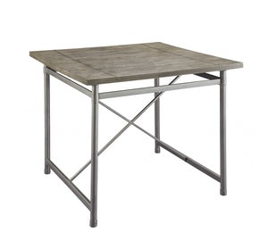 Homeroots 42" X 42" X 36" Gray Oak And Sandy Gray Counter Height Table   318929