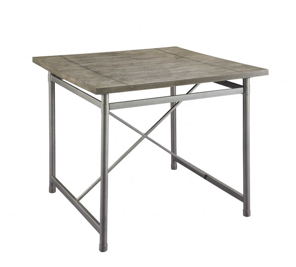 Homeroots 42" X 42" X 36" Gray Oak And Sandy Gray Counter Height Table   318929