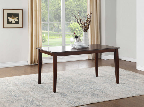 Homeroots 60" X 36" X 30" 6pc Black Leatherette And Espresso Dining Set  Polyurethane Foam 318941