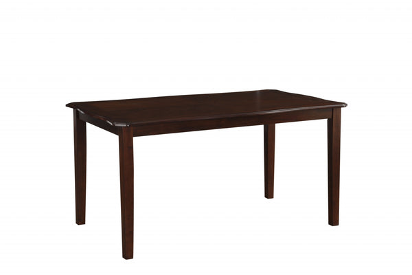 Homeroots 60" X 36" X 30" 6pc Black Leatherette And Espresso Dining Set  Polyurethane Foam 318941