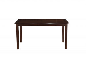 Homeroots 60" X 36" X 30" 6pc Black Leatherette And Espresso Dining Set  Polyurethane Foam 318941