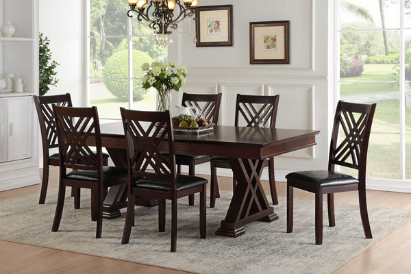 Homeroots 60" Espresso Solid Wood Pedestal Base Dining Table Espresso  318945