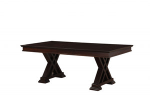 Homeroots 60" Espresso Solid Wood Pedestal Base Dining Table Espresso  318945
