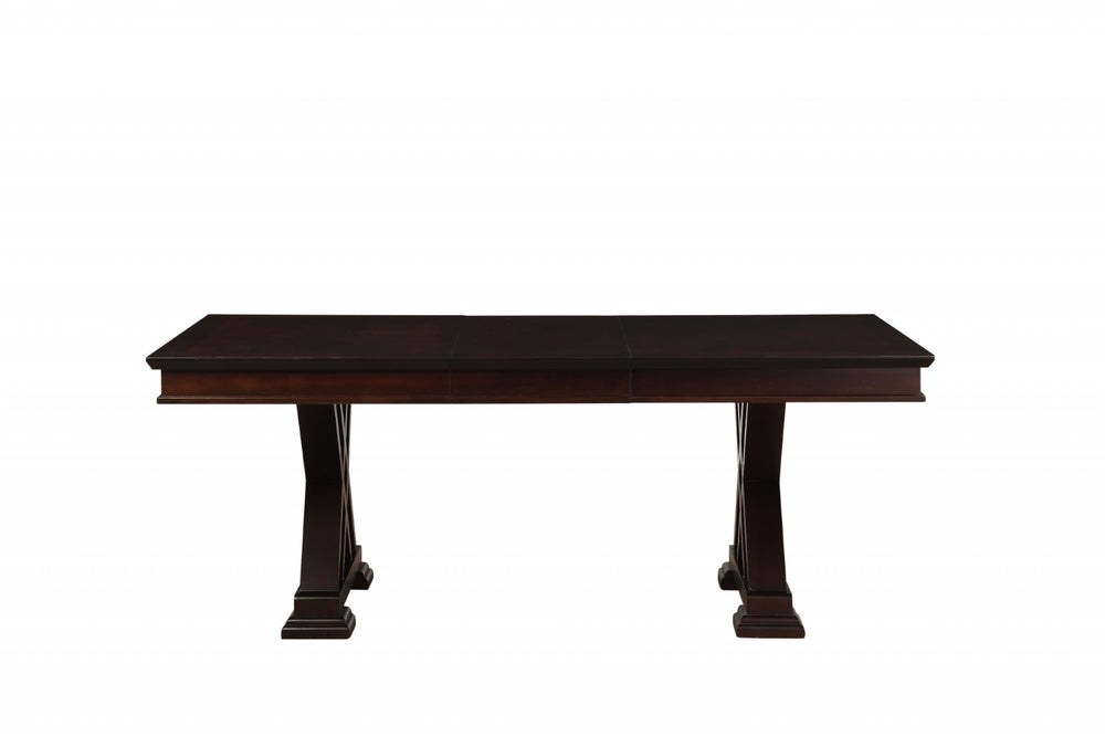 HomeRoots 60" Espresso Solid Wood Pedestal Base Dining Table – Modern Elegance with Double Pedestal Design 318945