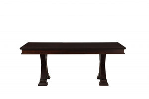 Homeroots 60" Espresso Solid Wood Pedestal Base Dining Table Espresso  318945