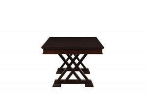 Homeroots 60" Espresso Solid Wood Pedestal Base Dining Table Espresso  318945