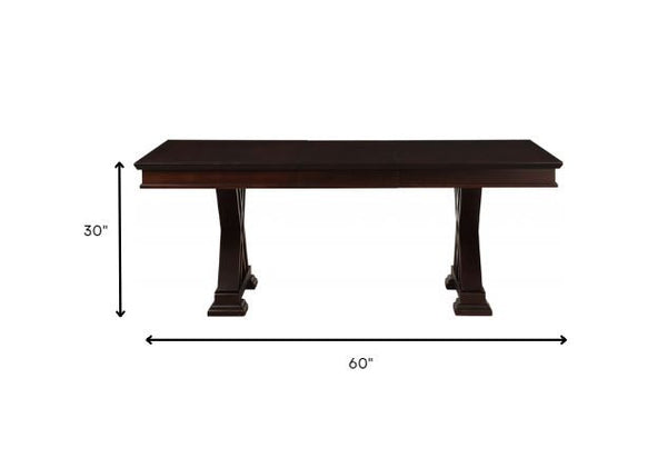 Homeroots 60" Espresso Solid Wood Pedestal Base Dining Table Espresso  318945