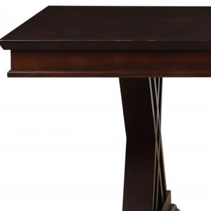 HomeRoots 60" Espresso Solid Wood Pedestal Base Dining Table – Modern Elegance with Double Pedestal Design 318945