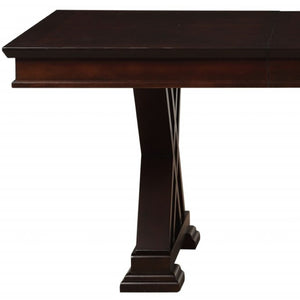 HomeRoots 60" Espresso Solid Wood Pedestal Base Dining Table – Modern Elegance with Double Pedestal Design 318945