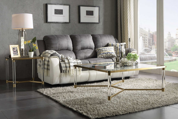 HomeRoots 24" Gold and Clear Glass End Table – Elegant Modern Accent for Living Room, Versatile and Stylish Design 318953