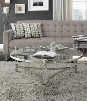 Homeroots 41" X 41" X 17" Clear Acrylic Stainless Steel And Clear Glass Coffee Table   318954