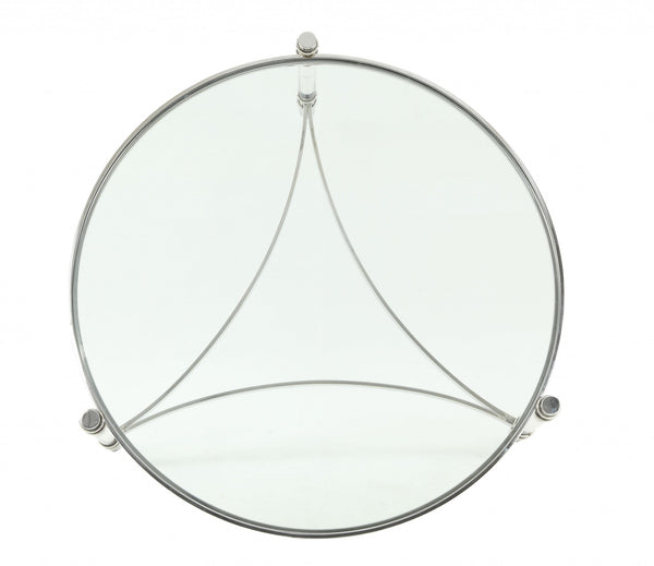 Homeroots 41" X 41" X 17" Clear Acrylic Stainless Steel And Clear Glass Coffee Table   318954