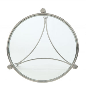Homeroots 24" Silver And Clear Glass Round End Table   318955