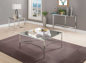 Homeroots 36" X 36" X 18" Chrome And Mirrored Coffee Table   318956