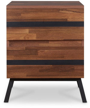 HomeRoots 23" Rustic-Industrial Black and Brown End Table with Two Drawers for Stylish Storage Solutions 318980