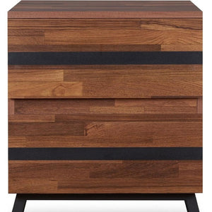 HomeRoots 23" Rustic-Industrial Black and Brown End Table with Two Drawers for Stylish Storage Solutions 318980