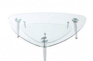 Homeroots 50" X 30" X 18" Chrome And Clear Glass Coffee Table   318981