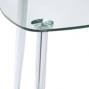 Homeroots 30" Silver And Clear Glass End Table   318982