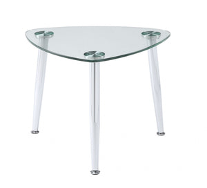 Homeroots 30" Silver And Clear Glass End Table   318982