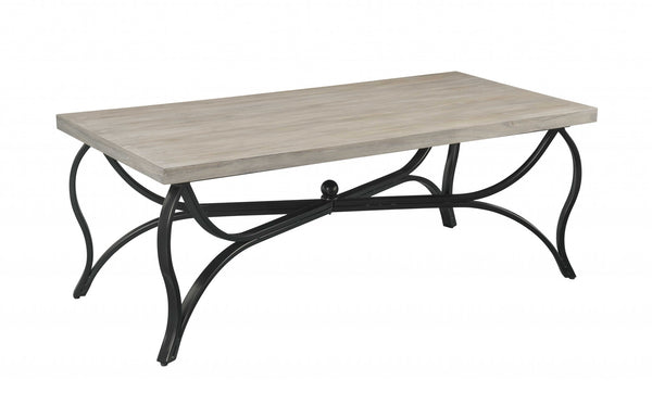 Homeroots 48" X 24" X 19" 3pc Gray Oak And Black Coffee And End Set   318984