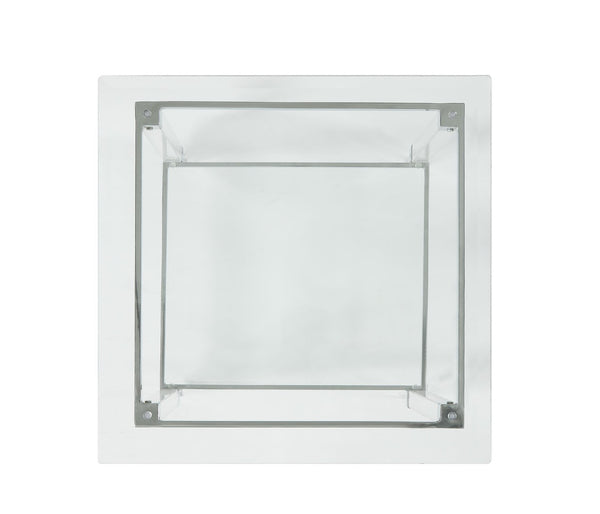 HomeRoots 24" Clear Acrylic and Glass Square End Table - Modern Minimalist Design for Versatile Living Spaces 318989