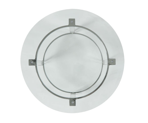 HomeRoots 24" Clear Acrylic & Glass Round End Table with Integrated Magazine Holder - Modern Minimalist Design 318991