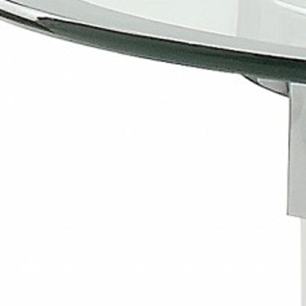 HomeRoots 24" Clear Acrylic & Glass Round End Table with Integrated Magazine Holder - Modern Minimalist Design 318991