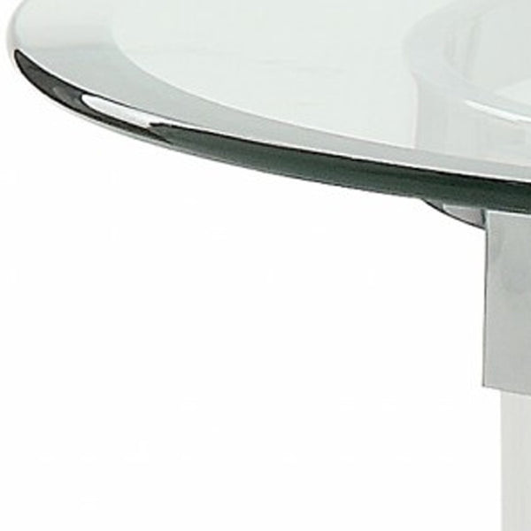 HomeRoots 24" Clear Acrylic & Glass Round End Table with Integrated Magazine Holder - Modern Minimalist Design 318991