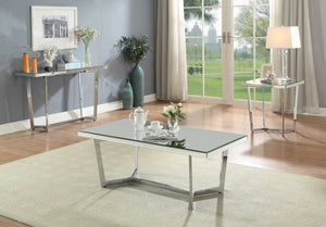 Homeroots 48" X 24" X 18" Mirrored And Chrome Coffee Table   318992